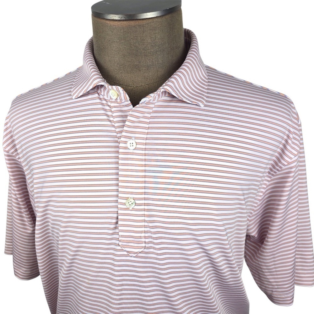 Turtleson- Mens XL 3- Color Performance Striped Golf Short Sleeve Polo Shirt